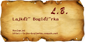 Lajkó Boglárka névjegykártya