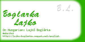 boglarka lajko business card